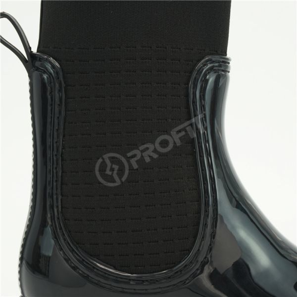 PVC Rain Footwear For Ladies , Anti Slip Black Ankle Rain Boots
