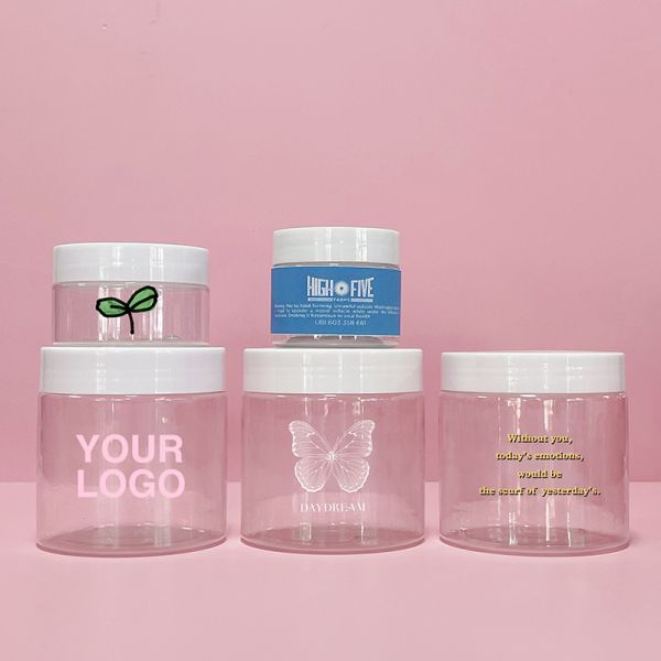 Eco friendly Pink Green Cosmetic Jar Scrub Butter Face Cream Container 8oz