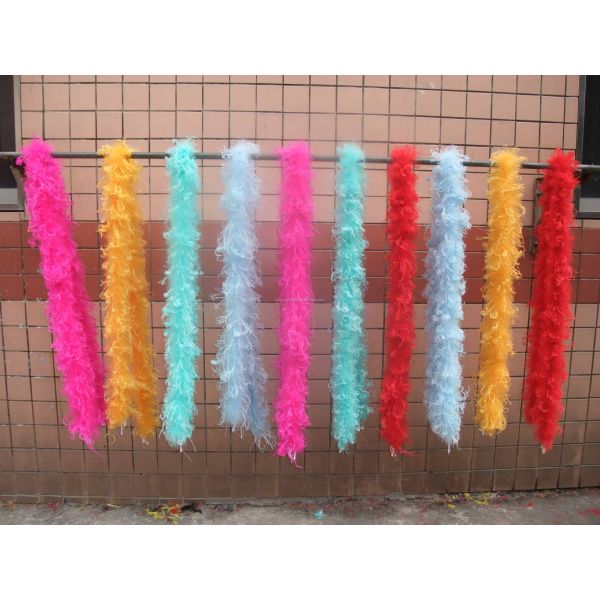 Marabu teñido y bufanda de plumas de avestruz rizada, bufanda de boa colorida 9-11 cm