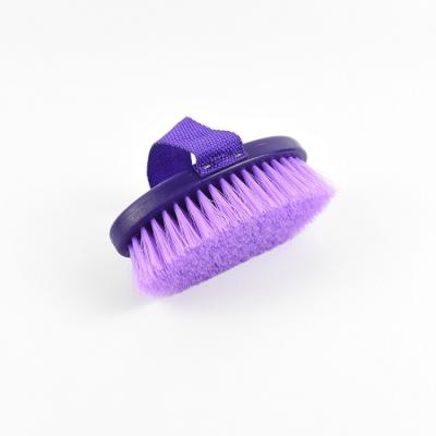 Elliptical Horse Grooming Brushes , 13*7 cm Horse Bristle Hair Brush Cloth Ribbon