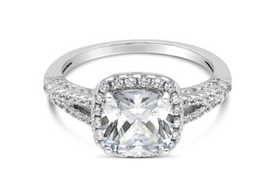 Joyería del oro sólido del corte 2.43ct 14K de Cusion, ODM natural crudo de los anillos de compromiso del diamante