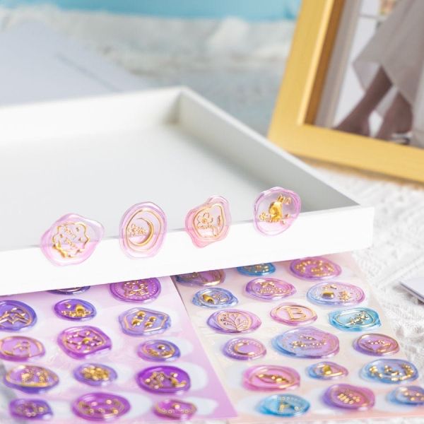 Фольга стикеров 3Д воска запечатывания изготовленного на заказ ЛОГОТИПА бренда прозрачная штемпелюя для пакуя украшает