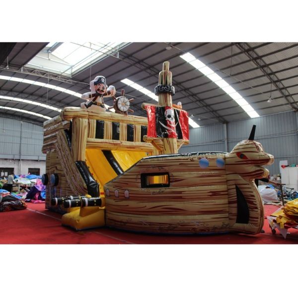 Large Inflatable Pirate Bouncer Slide Popular Rental Water Slide with Bouncy Castle