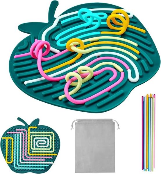 Silicone Sensory Activity Board For Kids Non-toxic 2in1 Double-Sided Design For Autism Sensory Fidget Toy