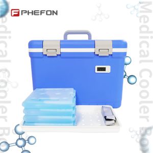 Passive Medical Cooler Box With Ice Packs 12L Capacity Engineered To Maintain Consistent Temperature Over 24hrs Duration