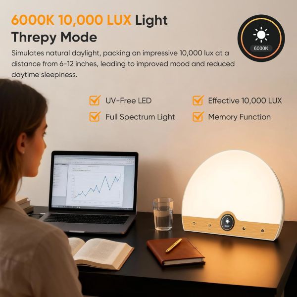 24W Natural Wake Up Light 2700K 4000K 6000K Sunrise Simulation Lamp