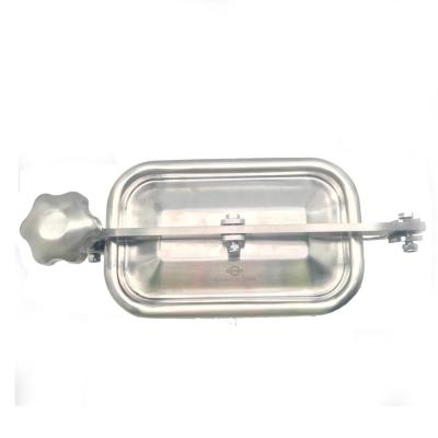 High Performance Ss Manhole Rectangular Manway Tank Cover 0.5 Bar