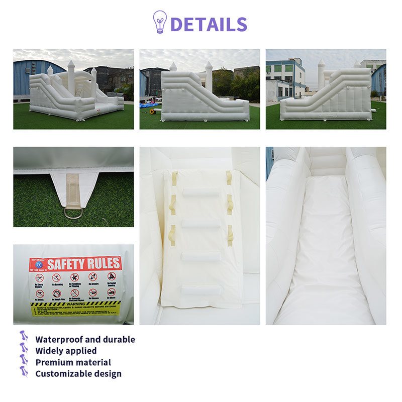 White Inflatable Castle Bouncer Jump House For Outdoor Birthday Party Rental Business