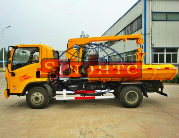 4 X 2 8 Tons / 3 Ton Truck Mounted Crane , 143kw Power Truck Loader Crane