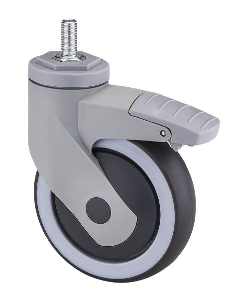 Dajin Medical Casters 125mm 5 Inch Threaded Stem Swivel Caster Wheels