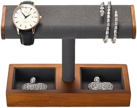 Solid Wood Watch Display Stand T-bar Watch Stand Jewelry Holder Stand Watch Cases For Men Watch Holder Organizer For Men