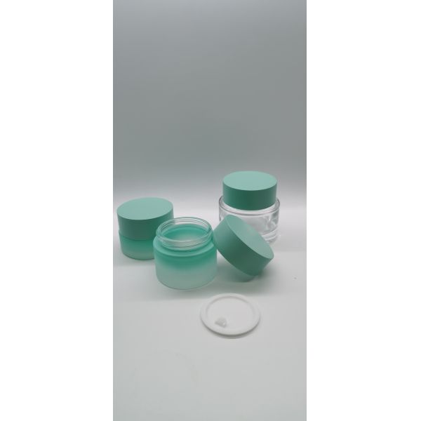 Cosmetic Glass Lotion Bottles Jar Cylinder Shape Classical Design 100ml