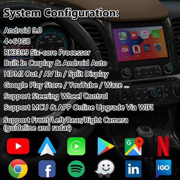 Interface de vídeo do carro Chevrolet, Android Multimedia Carplay para Impala/Suburban