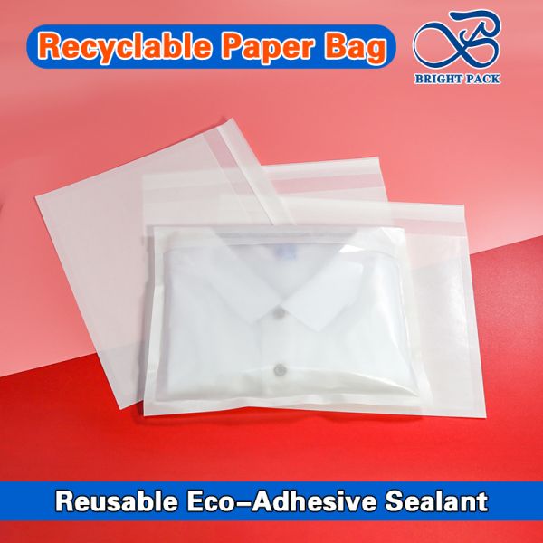 100% Biodegradable Glassine Paper Bags with Customizable Printing and High Transparency for Sustainable Apparel Packaging