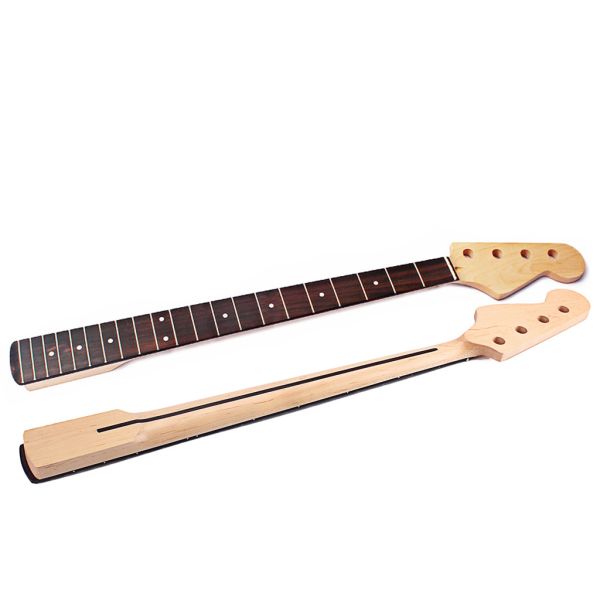 Bass Guitar Neck Maple 21 Frets With White Dot Inlay 34.33 Inch Replacement Guitar Neck