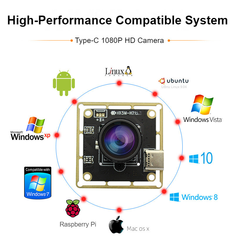 H215-TYPE 5-мегапиксельный широкодинамический USB 3.0 TYPE-C интерфейс YUV Модуль камеры промышленного зрения