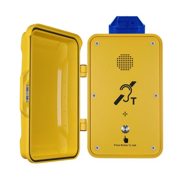 Téléphone d'urgence imperméable industriel robuste d'Automatique-cadran avec la lampe de avertissement