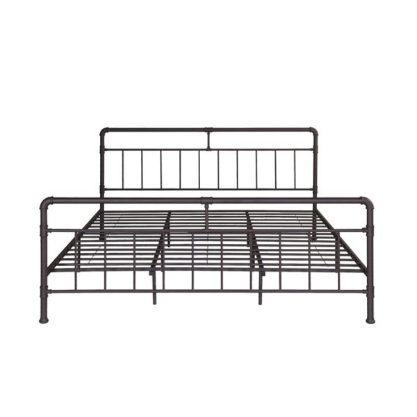 Best selling furniture industrial pipe black extra large steel metal bed frame