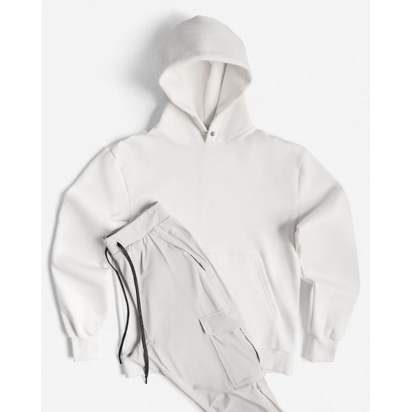 Casual Men Pullover Sweater Hoodie Loose Solid Color Off Shoulder Long Sleeve