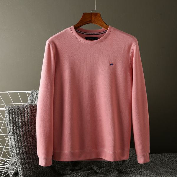 O-Neck Embroidered Men's Round Collar Sweater Terry Pullover Unlined and Workmanship
