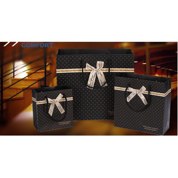 Chinese Factory Sales Korean Black Spotted Gift Bags Paper Bags Handbags Bags Gift Bags