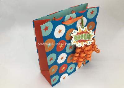 Kids Mini Extra Large Xmas Gift Bags , Blue / Brown Unique Children'S Christmas Gift Bags