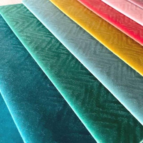 Soft Velvet Upholstery Fabric Easy Clean Polyester Textile For Sofas Hotels