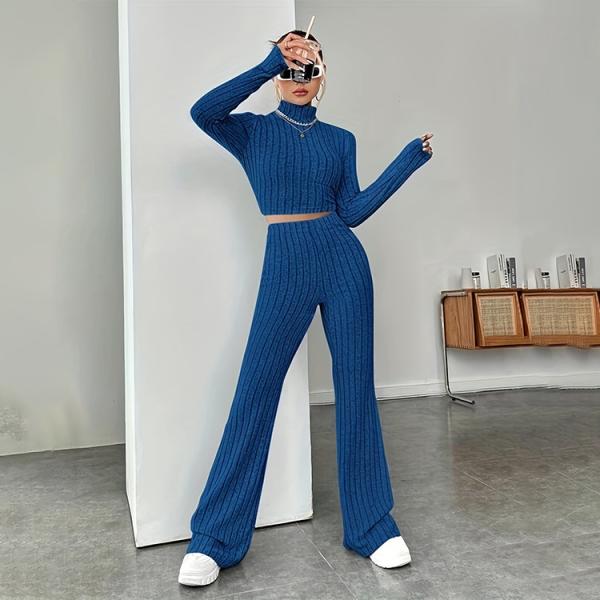 Women s Sweaters for Daily Wear Occasion with Regular Fit in Fall Season Women's Set Long sleeved Pants Knitted Sweater