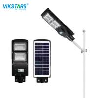 Tout en un matériau ABS solaire de lumière de cour de rue avec boîtier noir