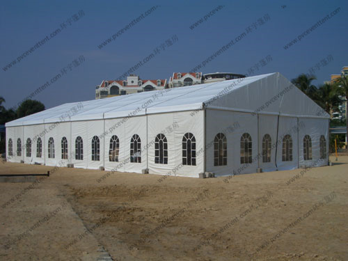 15*30M Waterproof Marquee Tent with Church Windows and Whole Fabric PVC Roof Cover For Outdoor Party on Beach