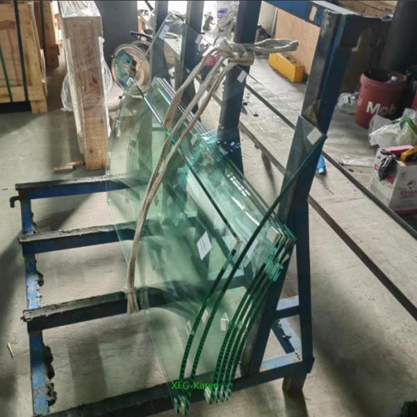 Flat Curve 1/2'' 12mm Clear Tempered Toughened Hardened Glass For Railing Balustrade Balconies Patio