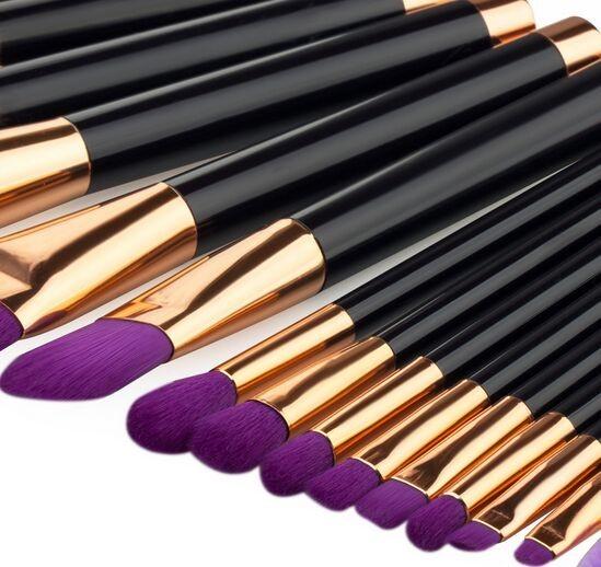 15 in 1 make up tool brush kit purple  Beauty makeup tools