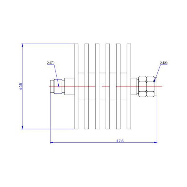 2.4 mm Attenuador 10 W Attenuadores fixais coaxial DC-40 GHz