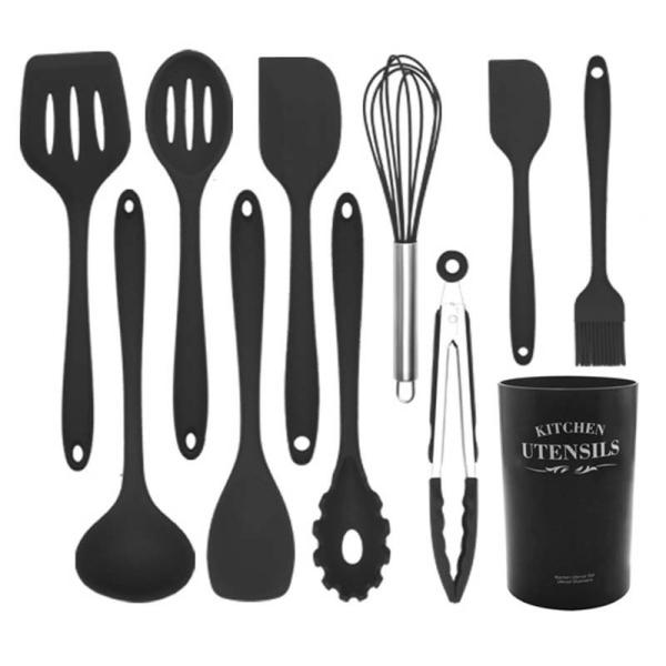 10 Piece Silicone Kitchen Cooking Utensil Set LFGB
