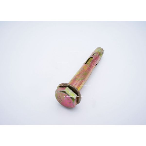 Carbon Steel Galvanized Zinc Hex Bolt Sleeve Anchor For Building Construction yellow color