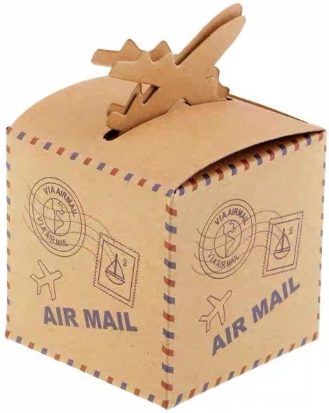 Wedding Candy Box Kraft Paper Airplane Pattern Creative Wedding Candy Box Paper Box
