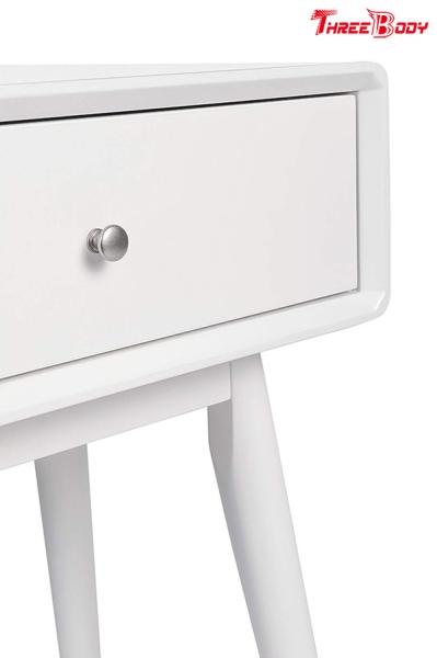French White Contemporary Bedroom Furniture Wood Rory One Drawer Side Table