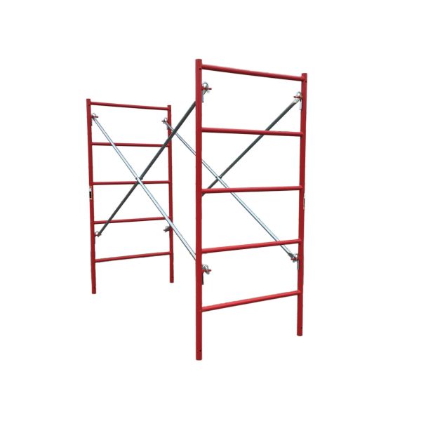Red Powder Coated Q355 Steel Ladder Frame Scaffolding Easy Installation and Dismantling for Heavy-Duty Construction