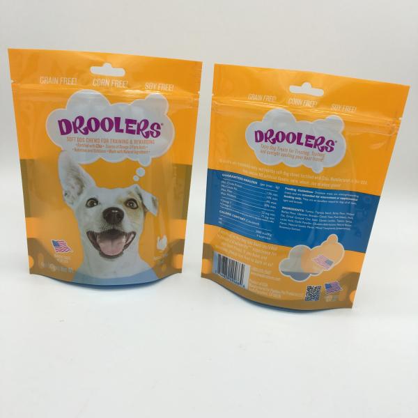 stand up pouch ,  flat bottom snack food plastic bags , pet food packaging bags