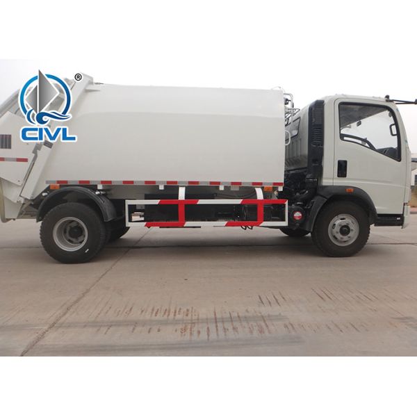 White Sinotruck Howo 4 x 2 8L 8-12m3 White Color Compacted Garbage truck