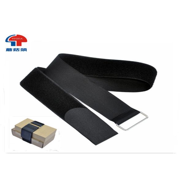 Large Loop Strap Fastener With metal buckle / Hook And Loop Cinch Straps