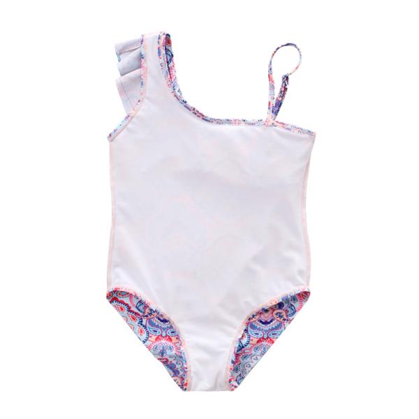 Girl's Swimwear one piece swimsuit flower print  one shoulder swimwear one piece swimsuit