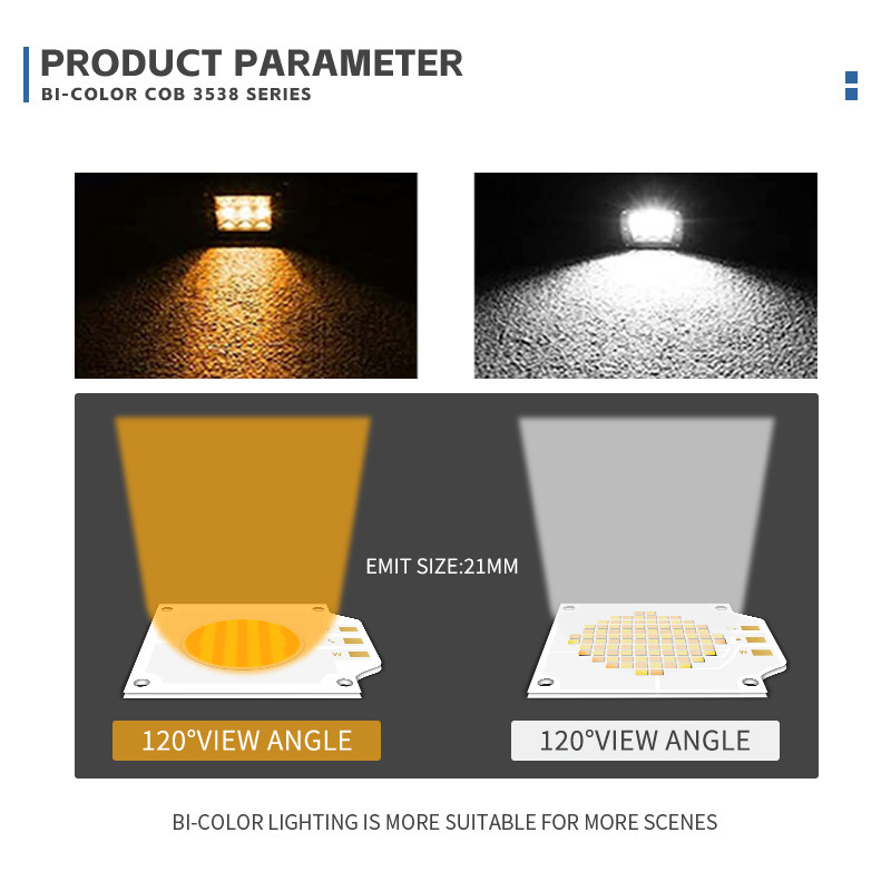 2700k 6500k Регулируемый CCT LED COB 500W 200W Высокая мощность Ra95 Ra97 COB LED чип для фотолампы