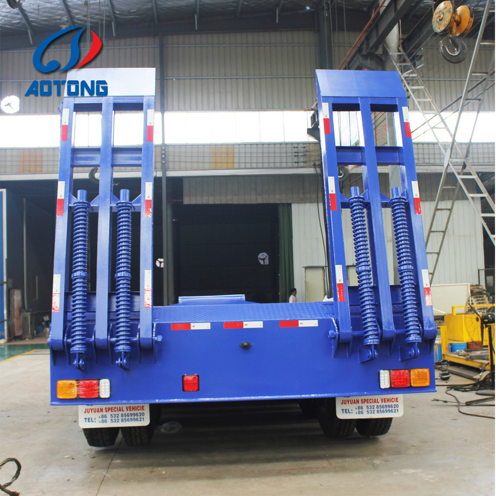 Высокая полезная нагрузка Aotong Гидравлическая система рулевой рампы низкая кровать полуприцеп грузовик 9м 13м