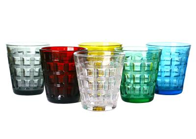 Hand Pressed 280ml Solid Colored Whisky Glasses Solid Green, Lead Free Drinking Glasses