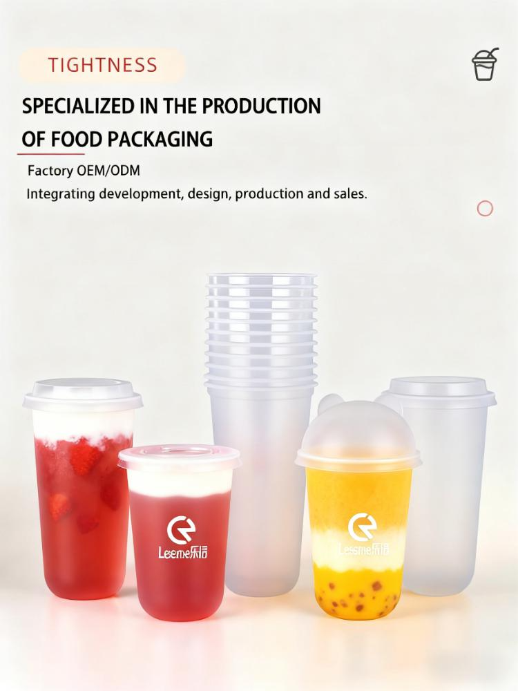 Vasos de plástico transparentes de PLA con forma de U para jugo, té de burbujas y café helado con logotipo personalizado impreso de 12/14/16/20 oz