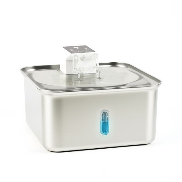 Large Capacity 7L All Stainless Steel Rechargeable Pet Water Dispenser Eco-Friendly Automatic Dog/Cat Bowl Solid Unplugged New