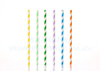 Food Grade Bleached Drinking Paper Straws With Non Toxic Ink 7.75 Inches Long