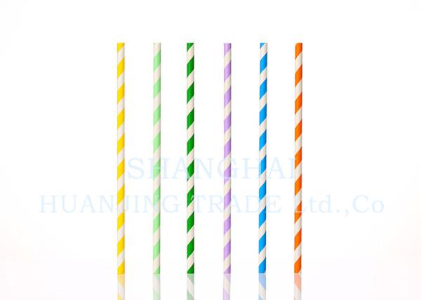 Food Grade Bleached Coloured Paper Straws With Harmless Non Toxic Ink
