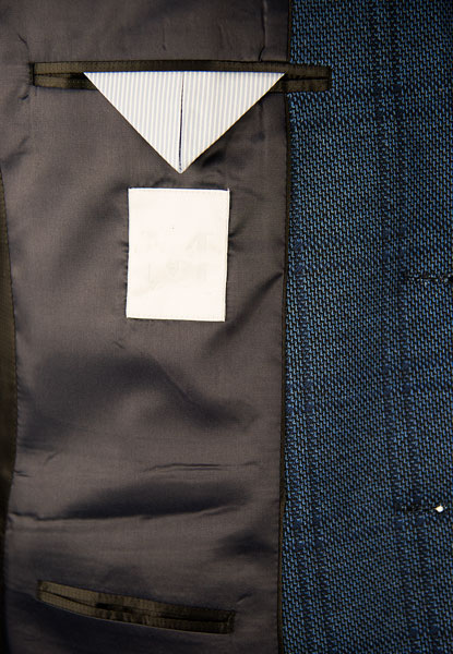 Navy Check Mens Slim Fit Suit Blazer Tailored for Autumn / Winter Season